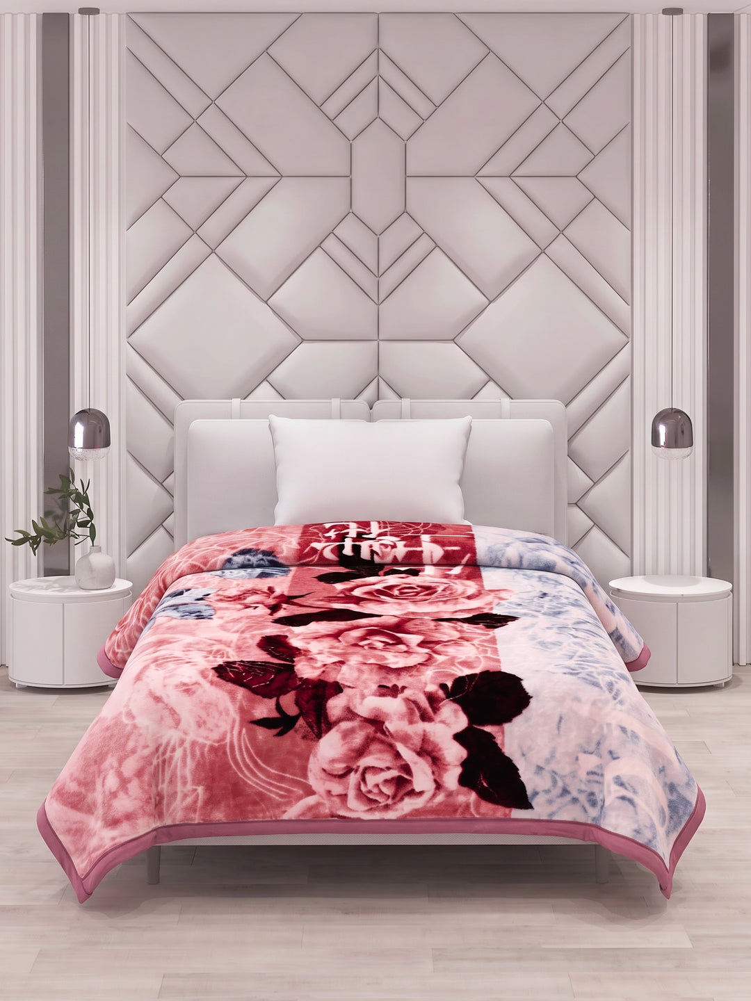Printed Single Bed 2 Ply 700 GSM Blanket for Winter (Wade), Weight 3.7 kg