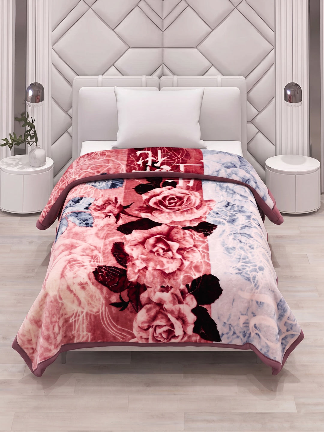 Printed Single Bed 2 Ply 700 GSM Blanket for Winter (Wade), Weight 3.7 kg