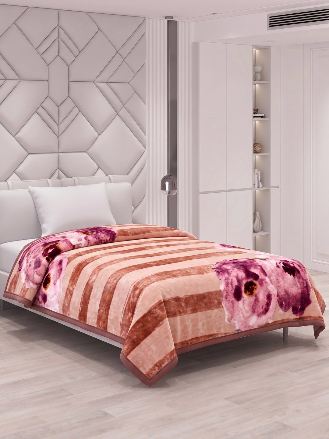 Printed Single Bed 2 Ply 700 GSM Blanket for Winter (Wade), Weight 3.7 kg