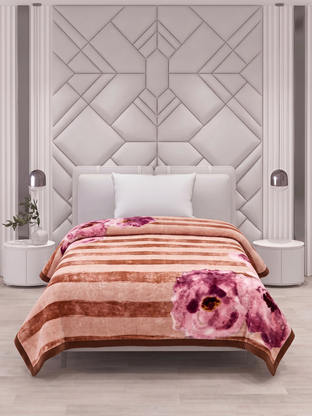 Printed Single Bed 2 Ply 700 GSM Blanket for Winter (Wade), Weight 3.7 kg