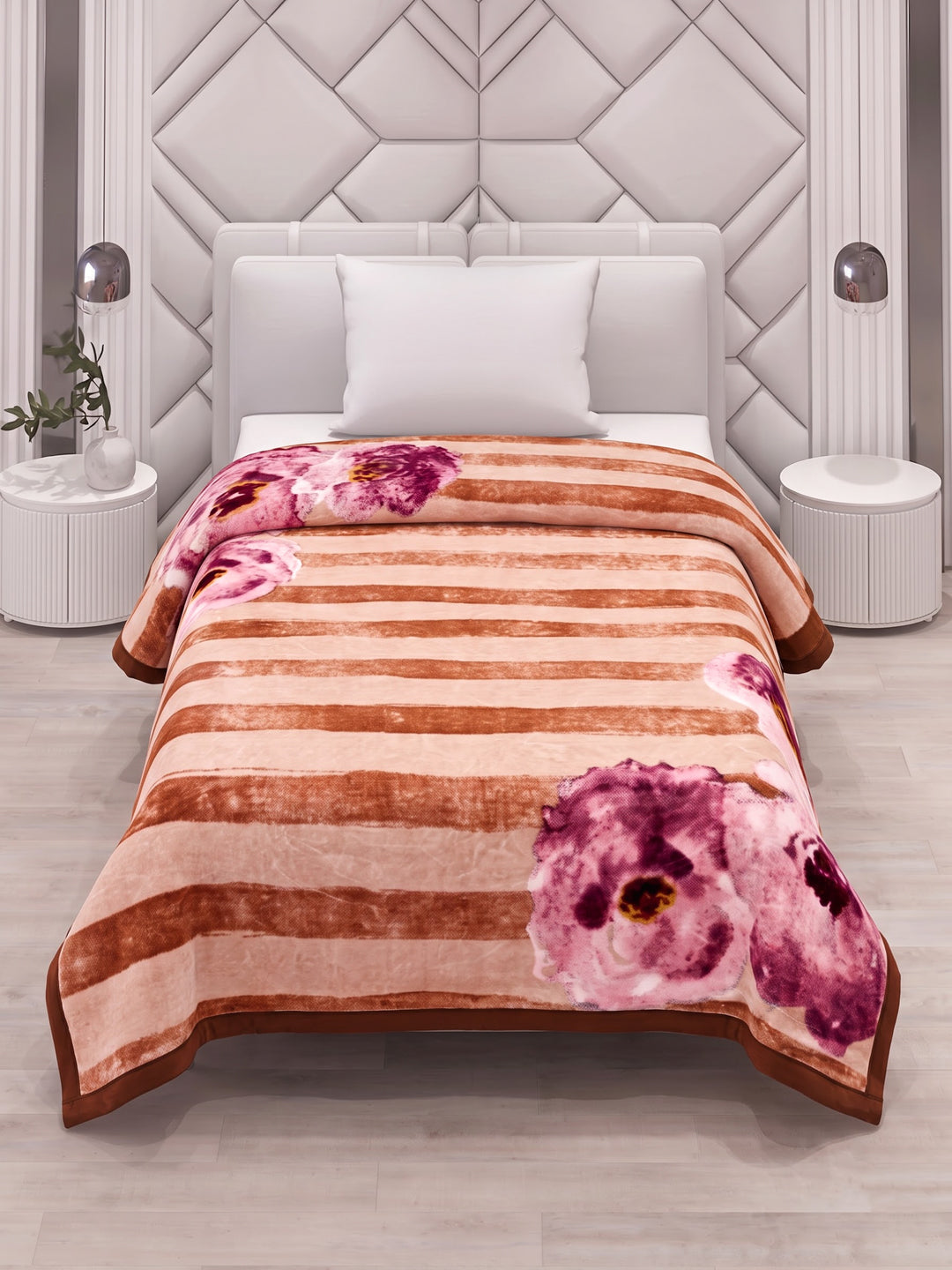 Printed Single Bed 2 Ply 700 GSM Blanket for Winter (Wade), Weight 3.7 kg
