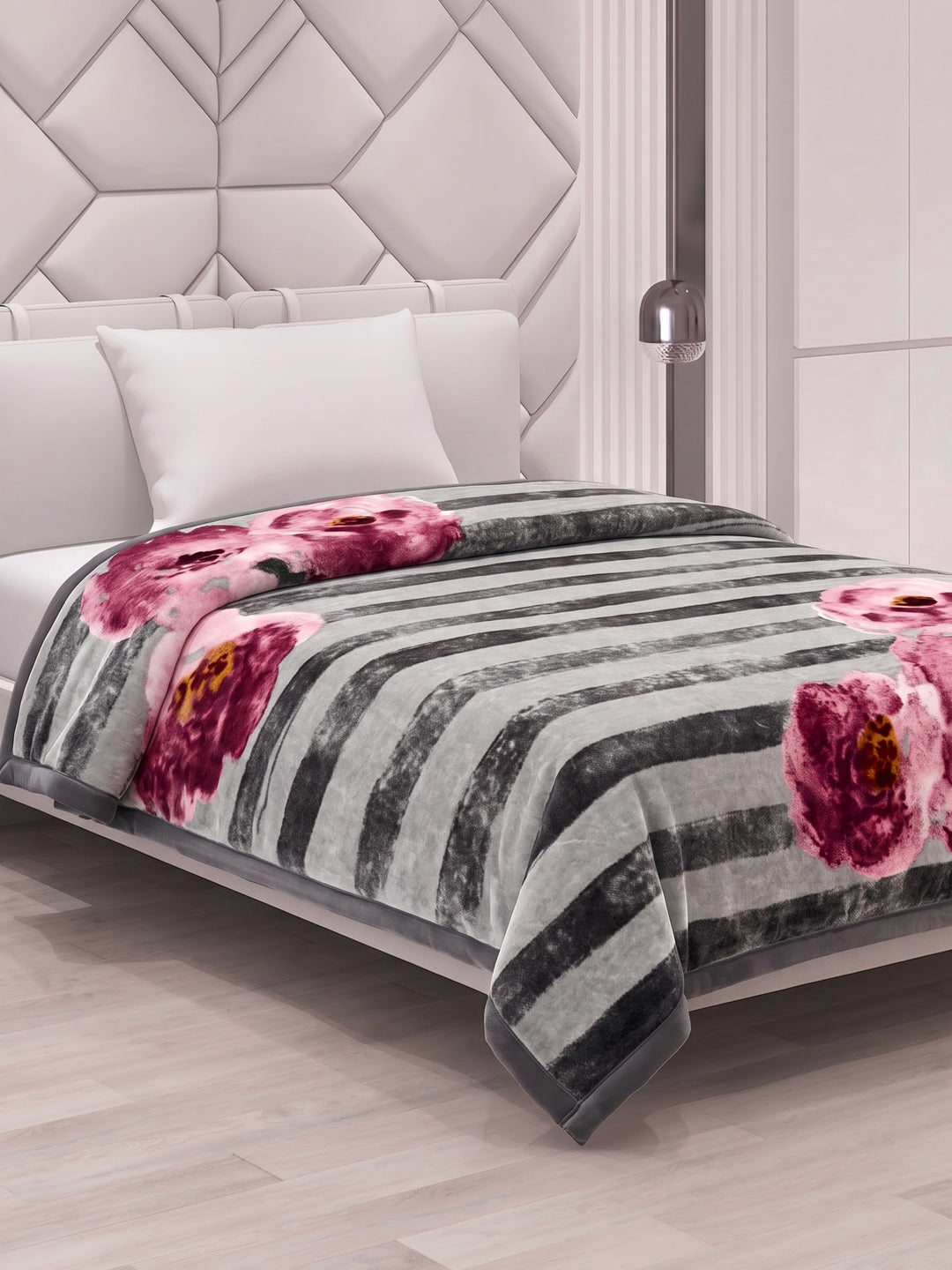 Printed Single Bed 2 Ply 700 GSM Blanket for Winter (Wade), Weight 3.7 kg