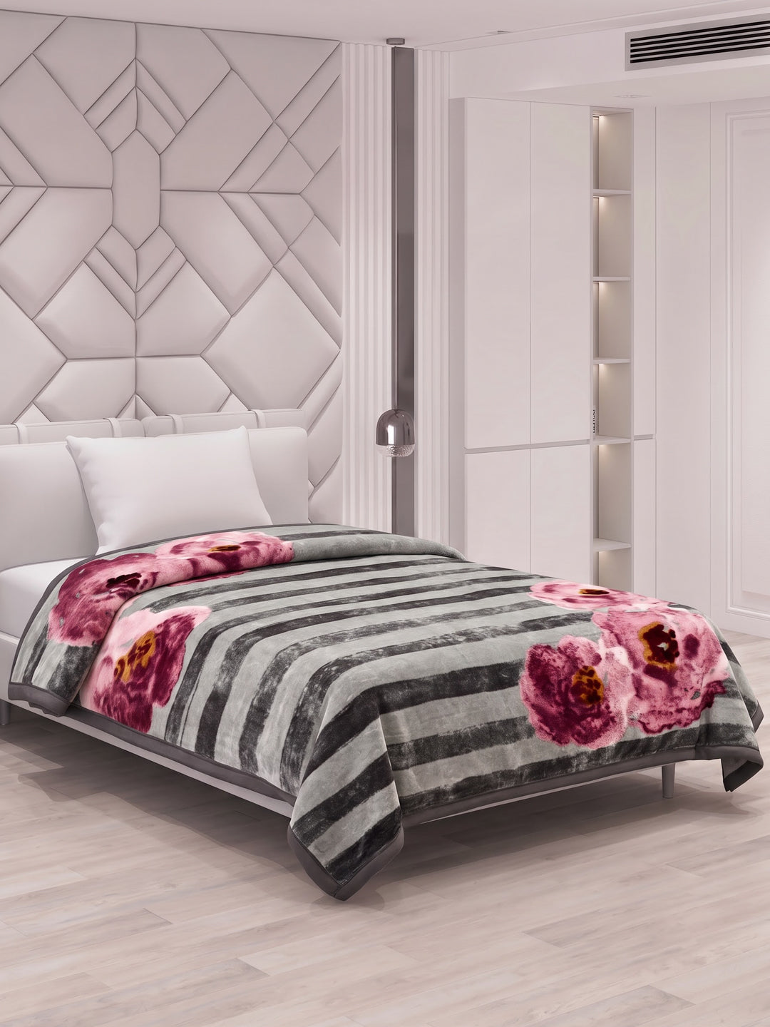 Printed Single Bed 2 Ply 700 GSM Blanket for Winter (Wade), Weight 3.7 kg