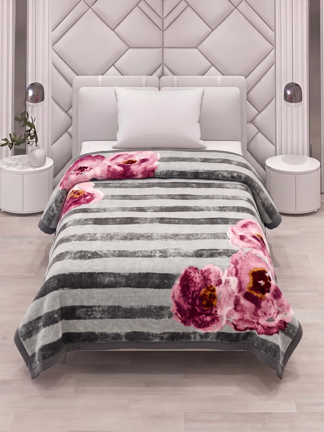 Printed Single Bed 2 Ply 700 GSM Blanket for Winter (Wade), Weight 3.7 kg