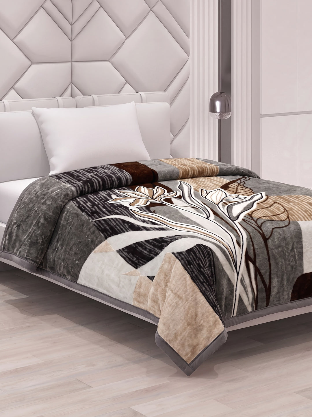 Printed Single Bed 2 Ply 700 GSM Blanket for Winter (Wade), Weight 3.7 kg