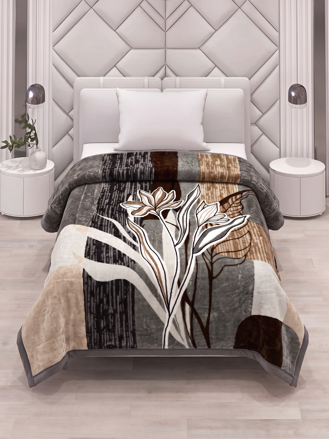 Printed Single Bed 2 Ply 700 GSM Blanket for Winter (Wade), Weight 3.7 kg