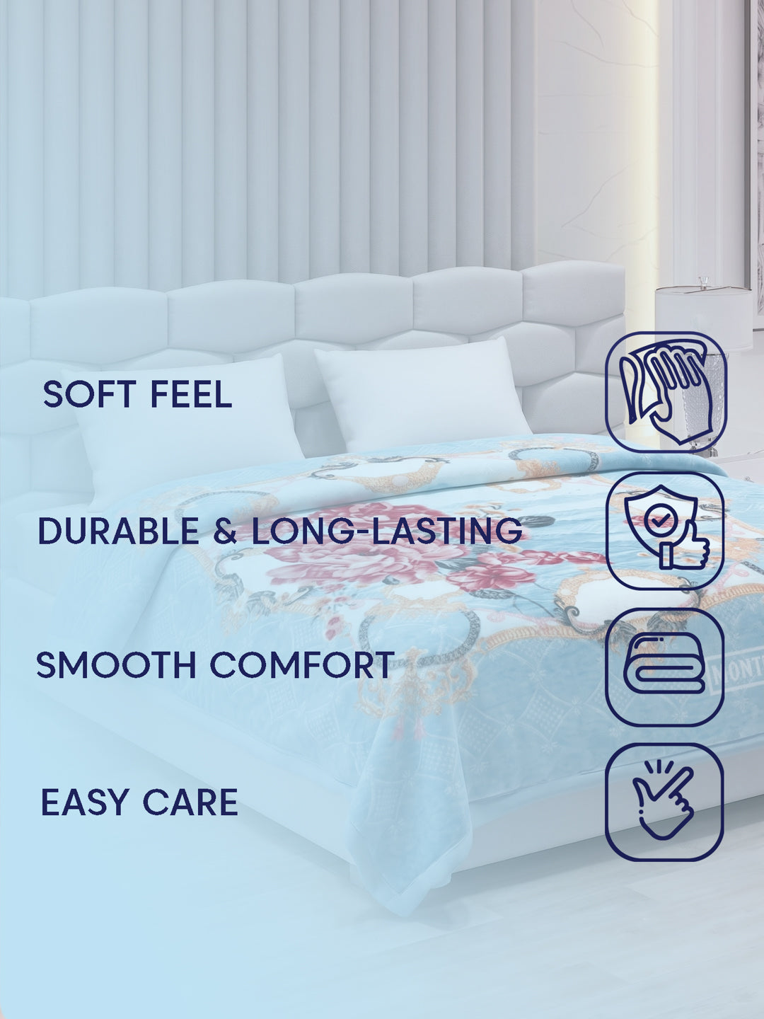 Printed Double Bed 3 Ply 900 GSM Blanket for Winter (Wild Side), Weight 4.8 kg