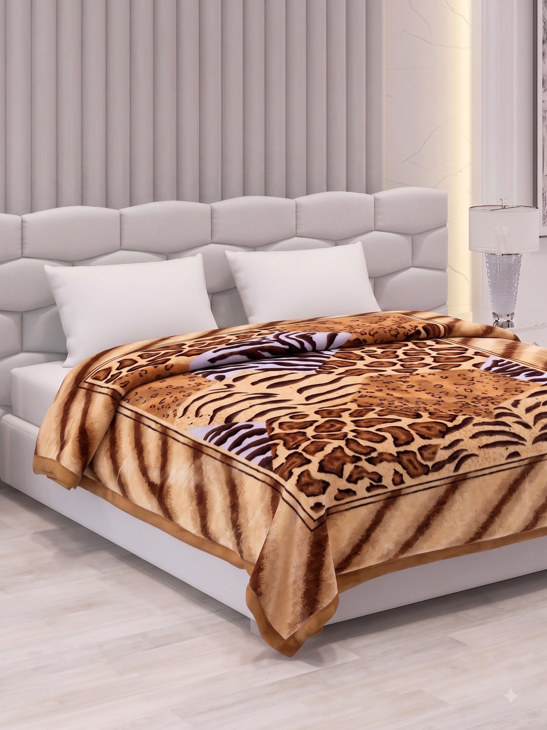 Printed Double Bed 3 Ply 900 GSM Blanket for Winter (Wild Side), Weight 4.8 kg