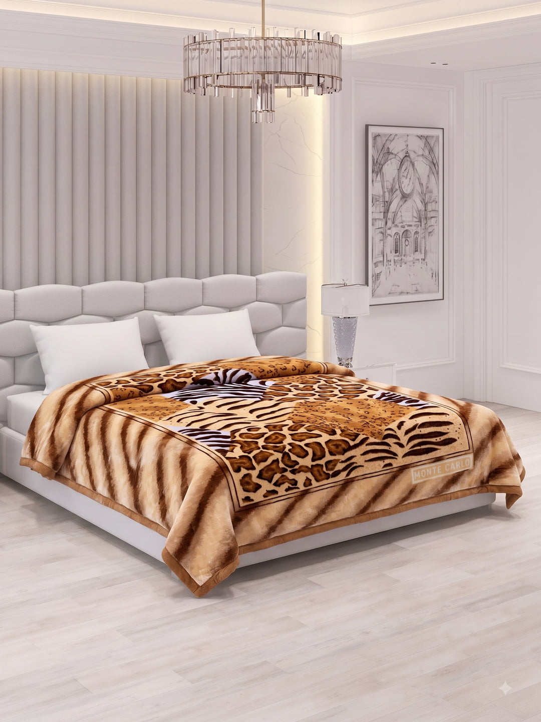 Printed Double Bed 3 Ply 900 GSM Blanket for Winter (Wild Side), Weight 4.8 kg