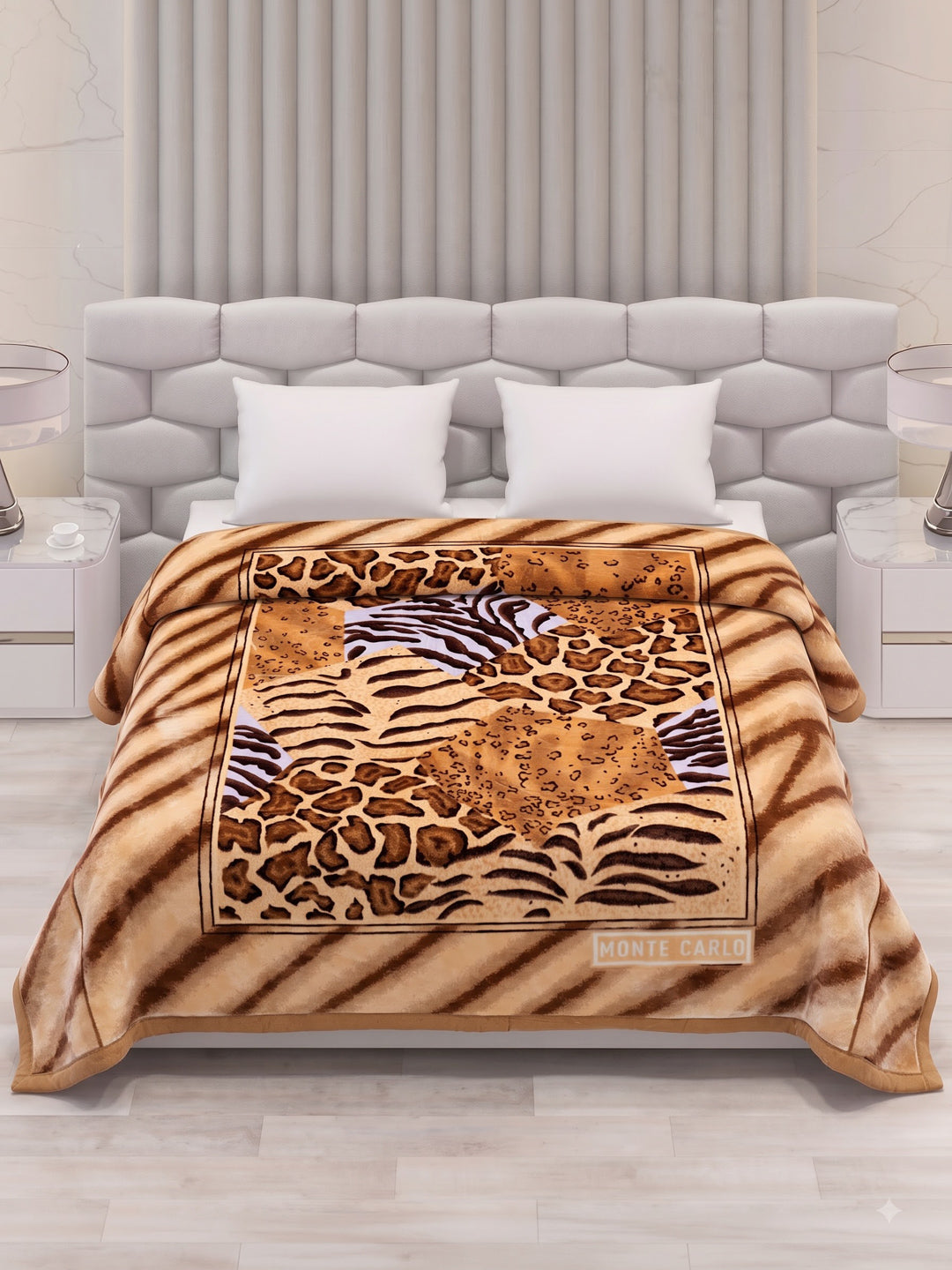 Printed Double Bed 3 Ply 900 GSM Blanket for Winter (Wild Side), Weight 4.8 kg