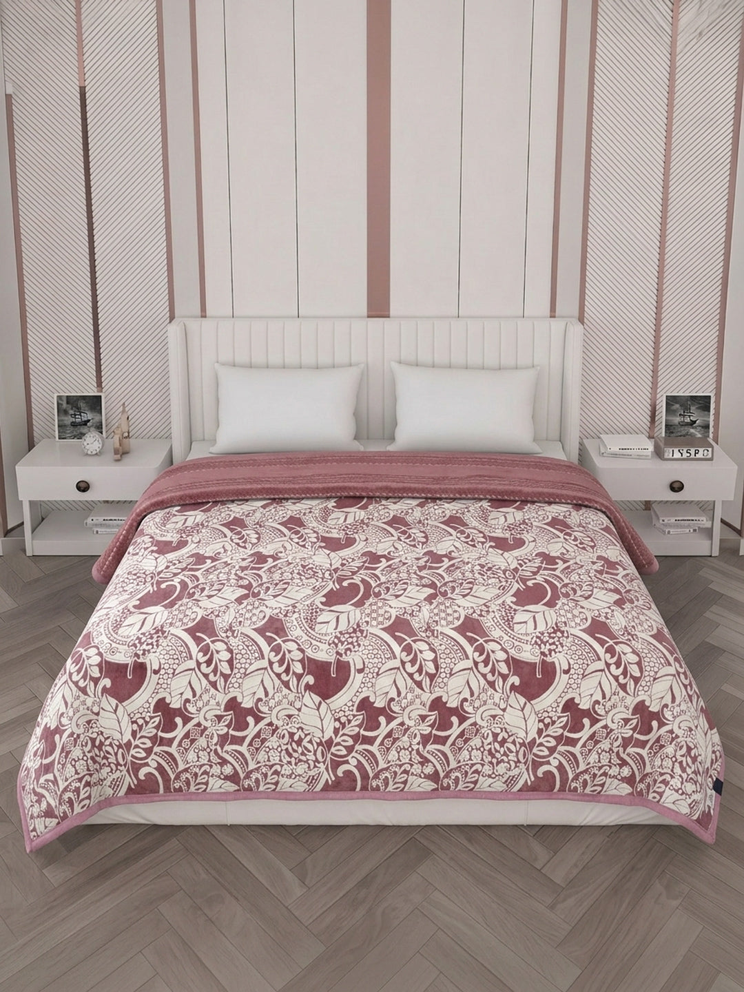 Printed Double Bed 2 Ply 470 GSM Blanket for Winter (Winston), Weight 2.5 kg
