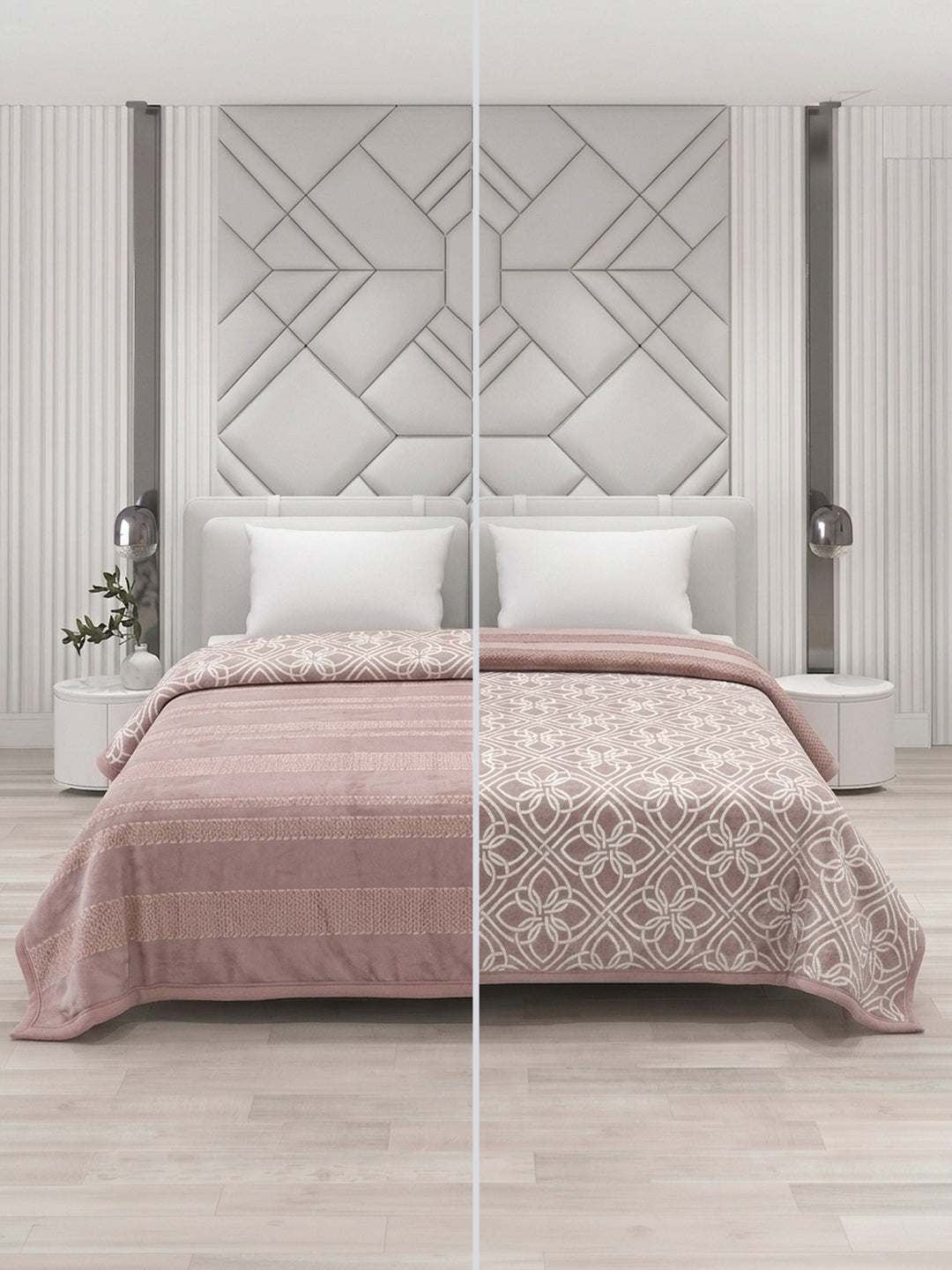 Printed Double Bed 2 Ply 470 GSM Blanket for Winter (Winston), Weight 2.5 kg