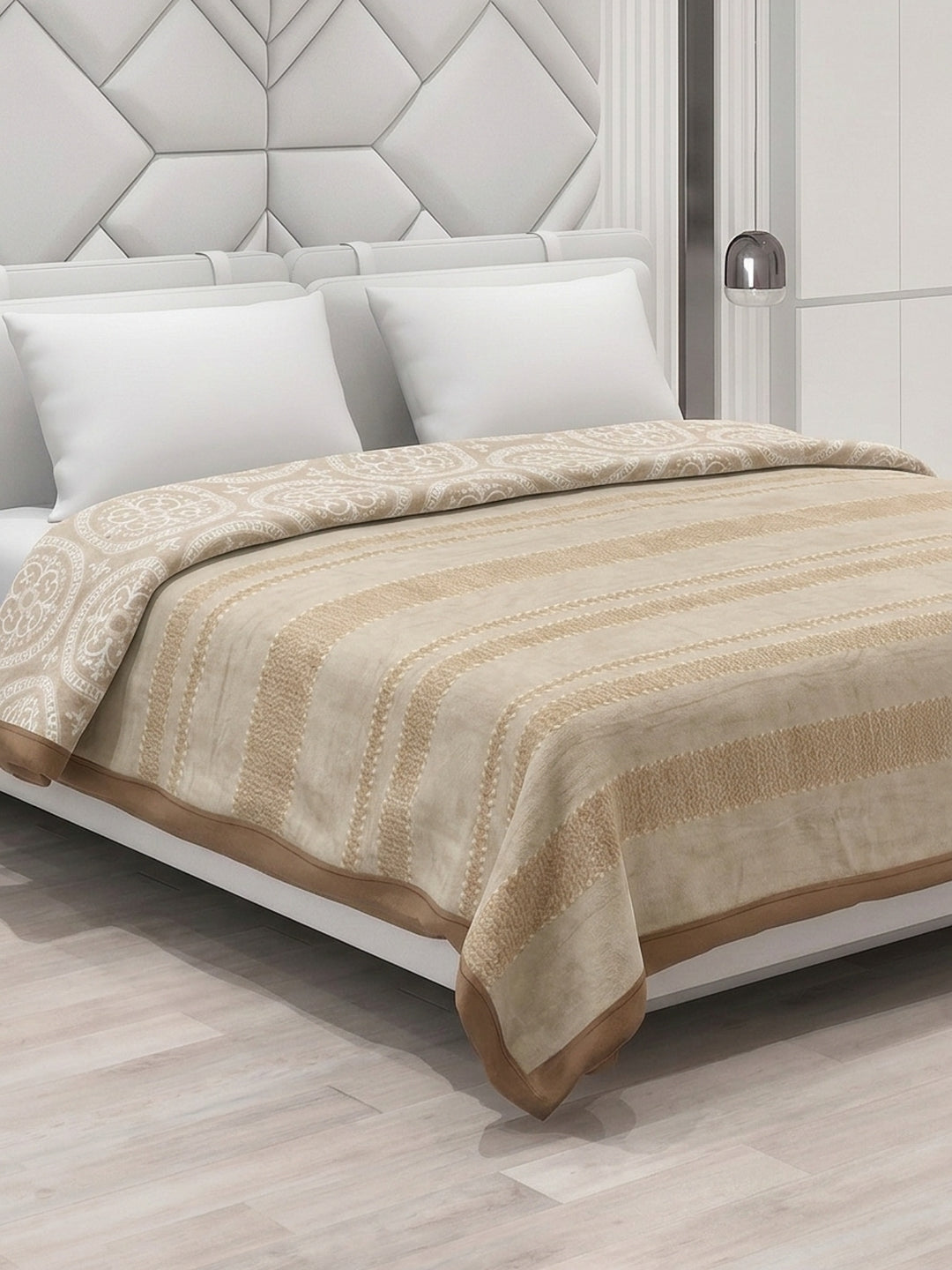 Printed Double Bed 2 Ply 470 GSM Blanket for Winter (Winston), Weight 2.5 kg