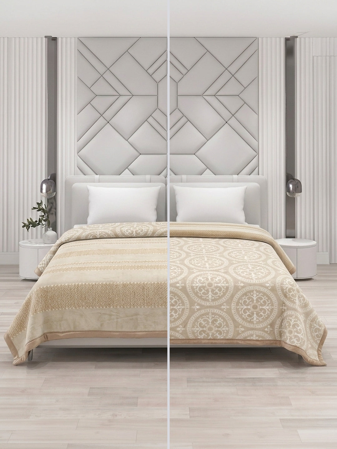 Printed Double Bed 2 Ply 470 GSM Blanket for Winter (Winston), Weight 2.5 kg