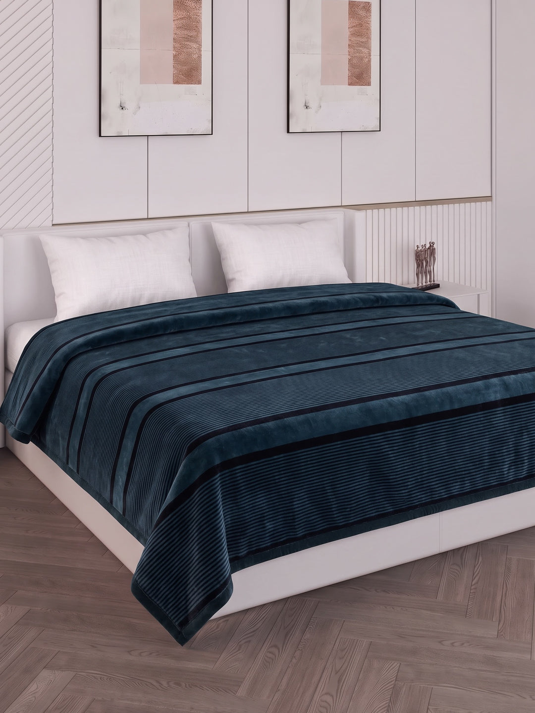 Printed Double Bed 2 Ply 990 GSM Blanket for Winter (Zurich), Weight 5.2 kg