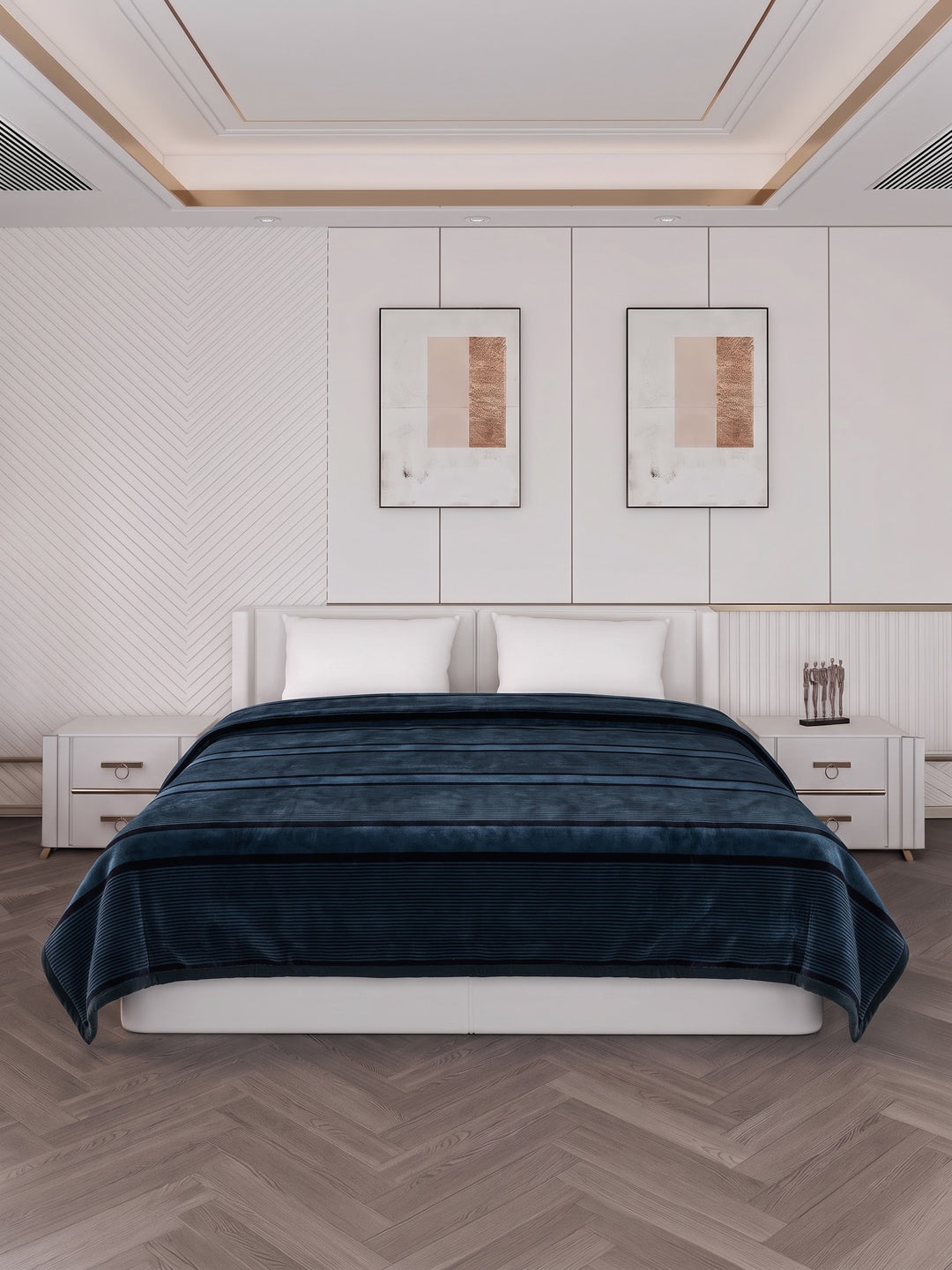 Printed Double Bed 2 Ply 990 GSM Blanket for Winter (Zurich), Weight 5.2 kg