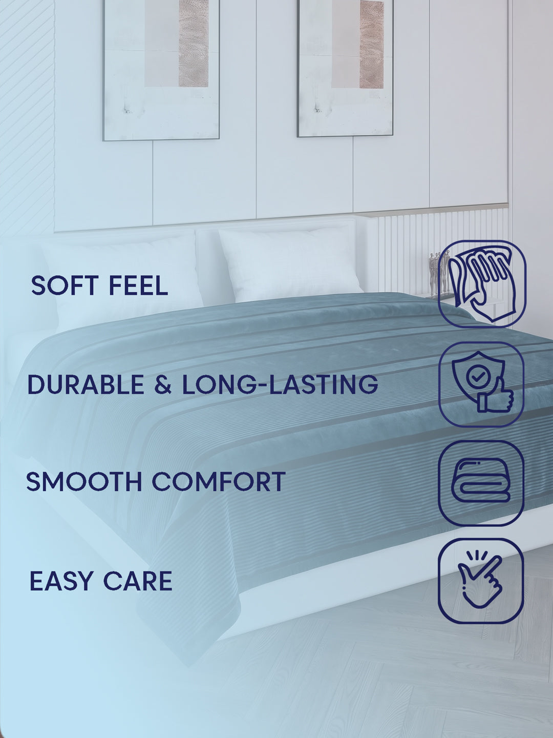 Printed Double Bed 2 Ply 990 GSM Blanket for Winter (Zurich), Weight 5.2 kg