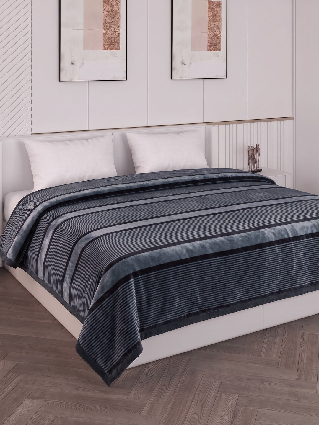 Printed Double Bed 2 Ply 990 GSM Blanket for Winter (Zurich), Weight 5.2 kg