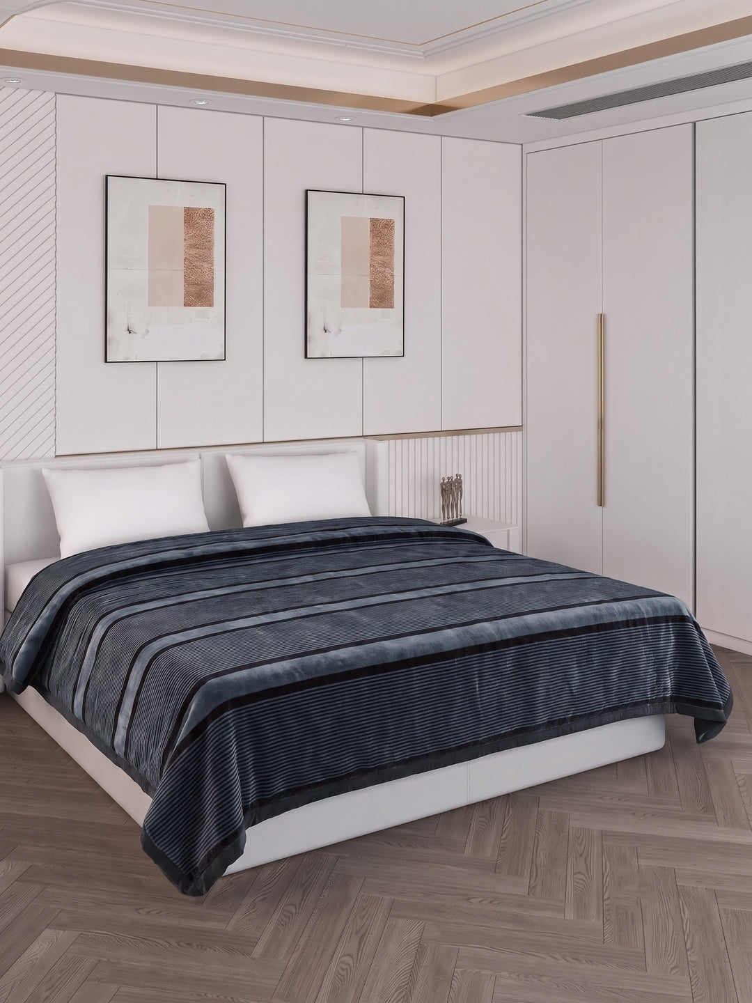 Printed Double Bed 2 Ply 990 GSM Blanket for Winter (Zurich), Weight 5.2 kg