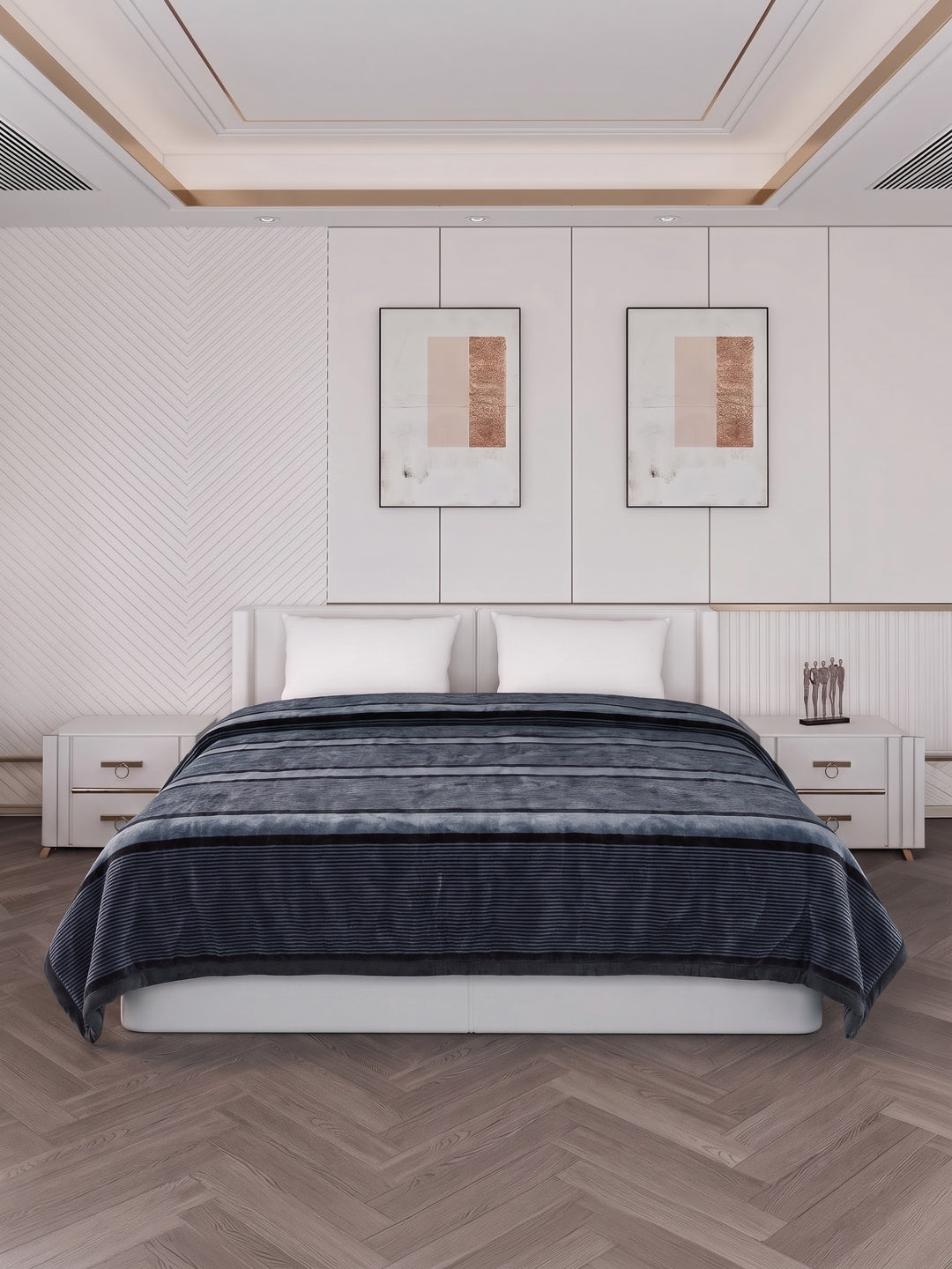 Printed Double Bed 2 Ply 990 GSM Blanket for Winter (Zurich), Weight 5.2 kg