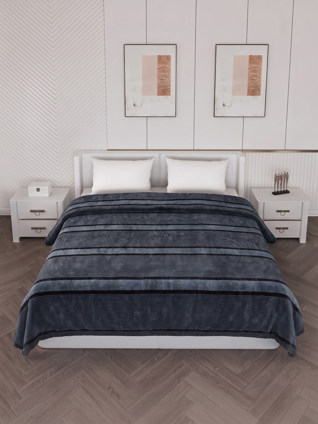 Printed Double Bed 2 Ply 990 GSM Blanket for Winter (Zurich), Weight 5.2 kg