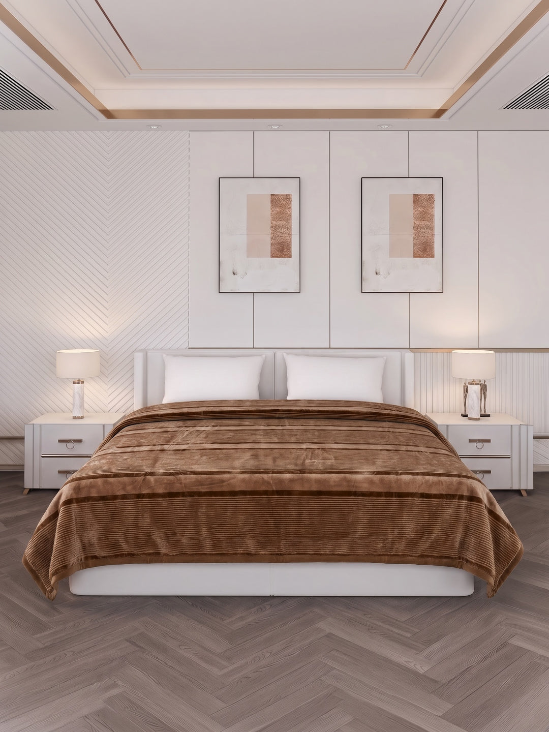 Printed Double Bed 2 Ply 990 GSM Blanket for Winter (Zurich), Weight 5.2 kg