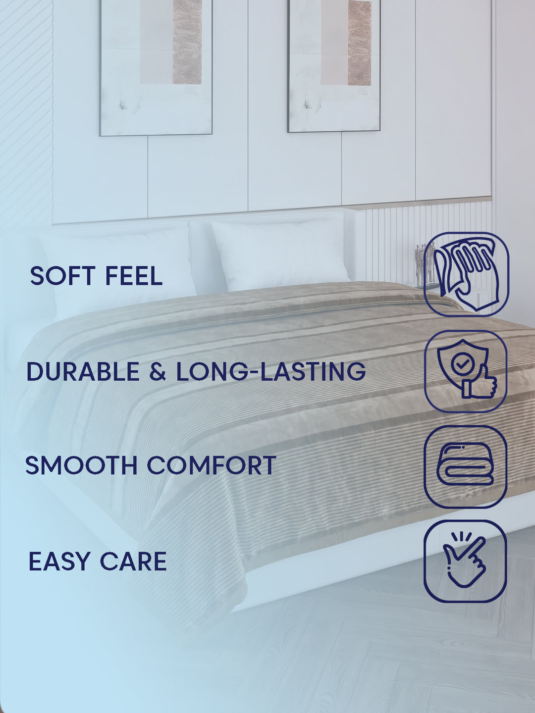 Printed Double Bed 2 Ply 990 GSM Blanket for Winter (Zurich), Weight 5.2 kg