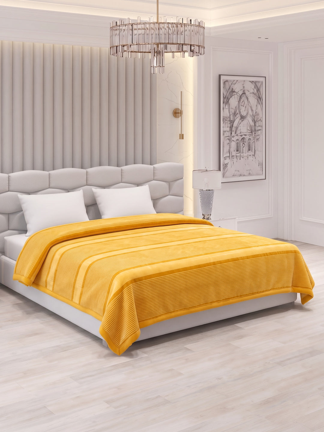 Printed Double Bed 2 Ply 990 GSM Blanket for Winter (Zurich), Weight 5.2 kg