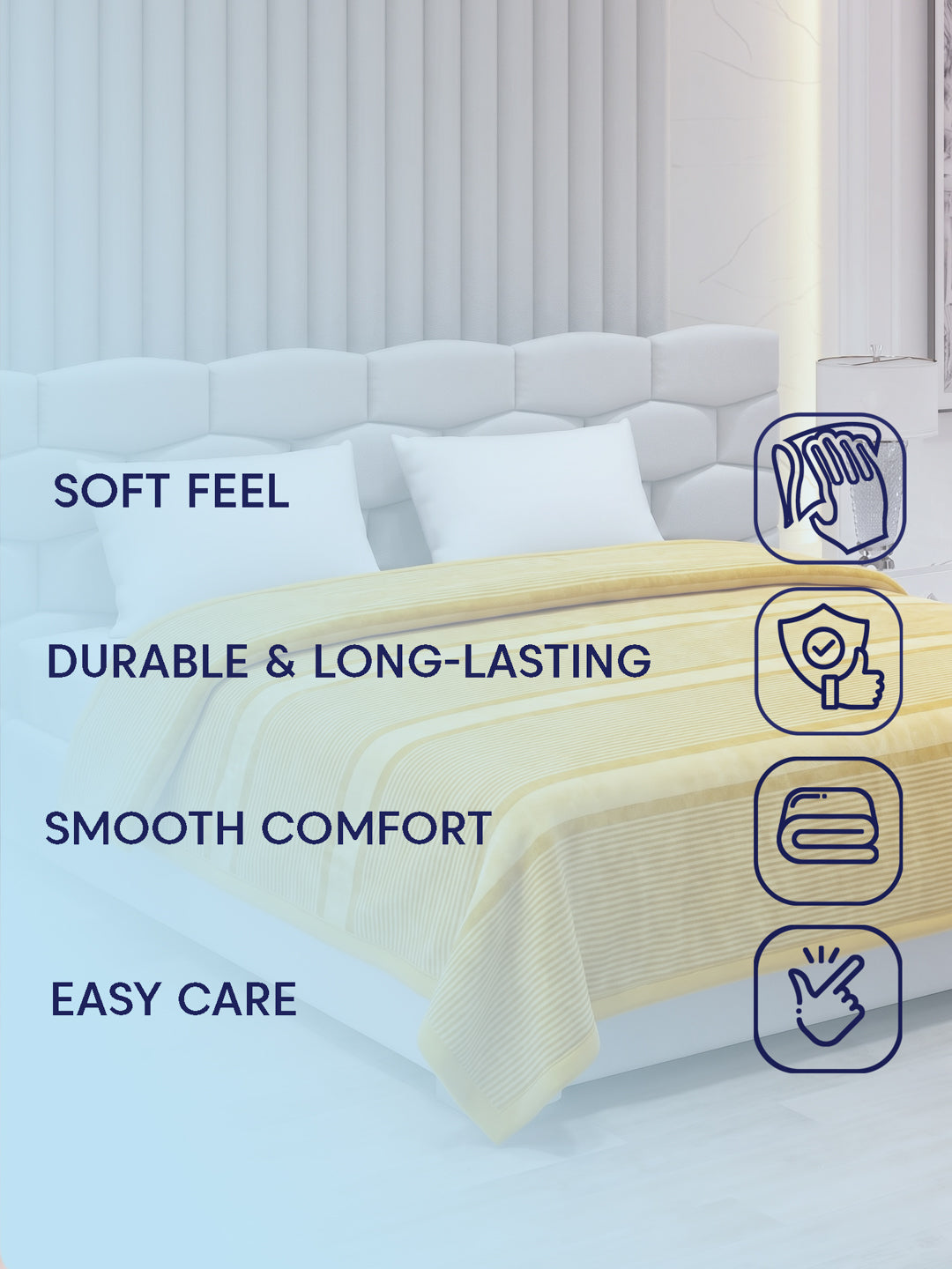 Printed Double Bed 2 Ply 990 GSM Blanket for Winter (Zurich), Weight 5.2 kg