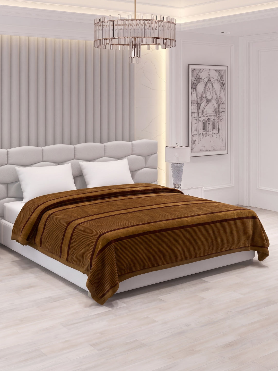 Printed Double Bed 2 Ply 990 GSM Blanket for Winter (Zurich), Weight 5.2 kg