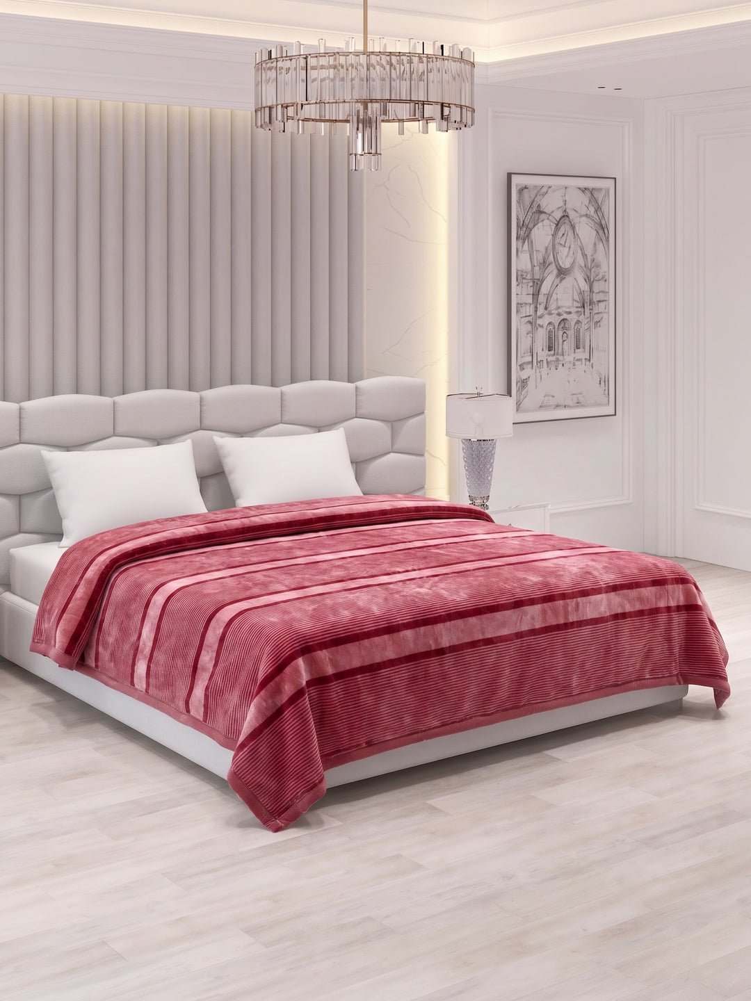 Printed Double Bed 2 Ply 990 GSM Blanket for Winter (Zurich), Weight 5.2 kg