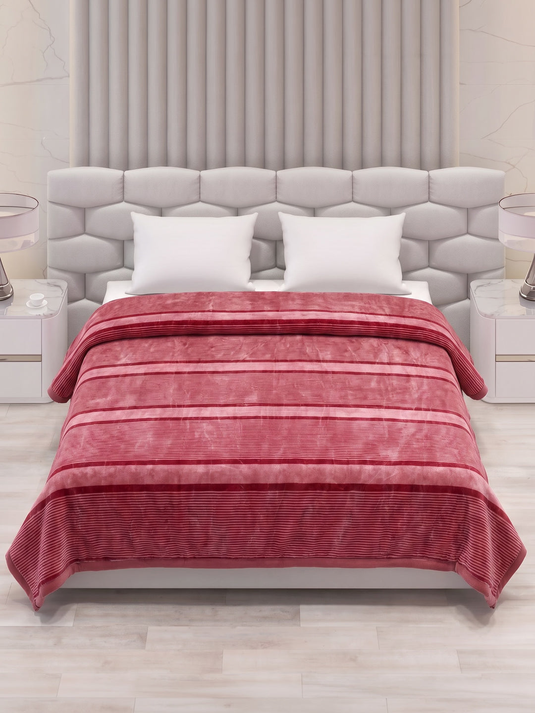 Printed Double Bed 2 Ply 990 GSM Blanket for Winter (Zurich), Weight 5.2 kg