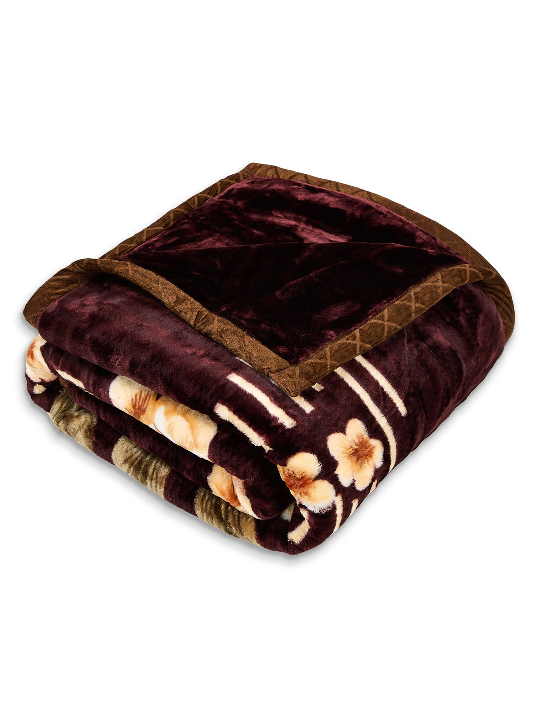 Floral Print Double Bed 2 Ply 850 GSM Blanket for Winter (Marshal), Weight 4.5 kg