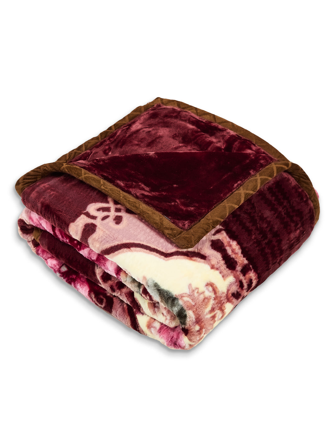 Floral Print Double Bed 2 Ply 850 GSM Blanket for Winter (Marshal), Weight 4.5 kg