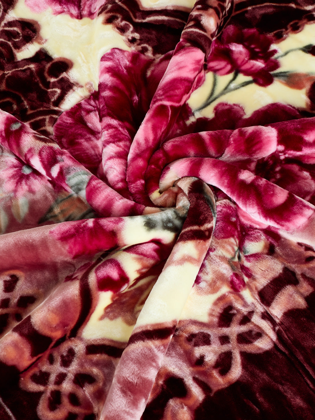 Floral Print Double Bed 2 Ply 850 GSM Blanket for Winter (Marshal), Weight 4.5 kg