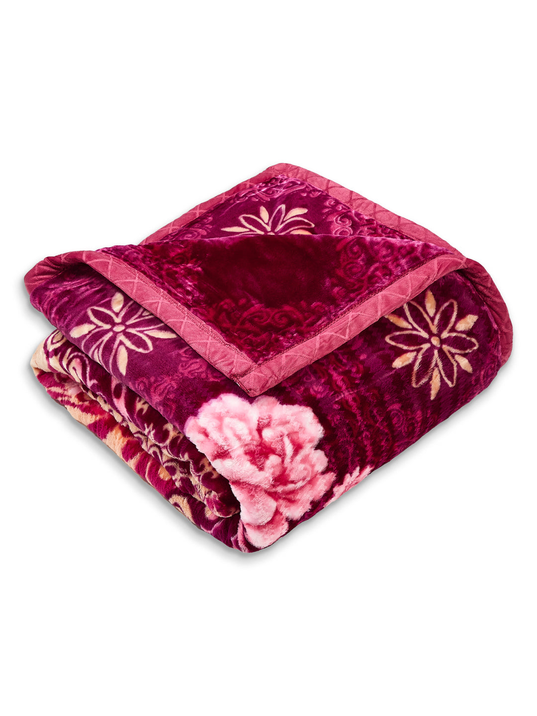 Floral Print Double Bed 2 Ply 850 GSM Blanket for Winter (Marshal), Weight 4.5 kg