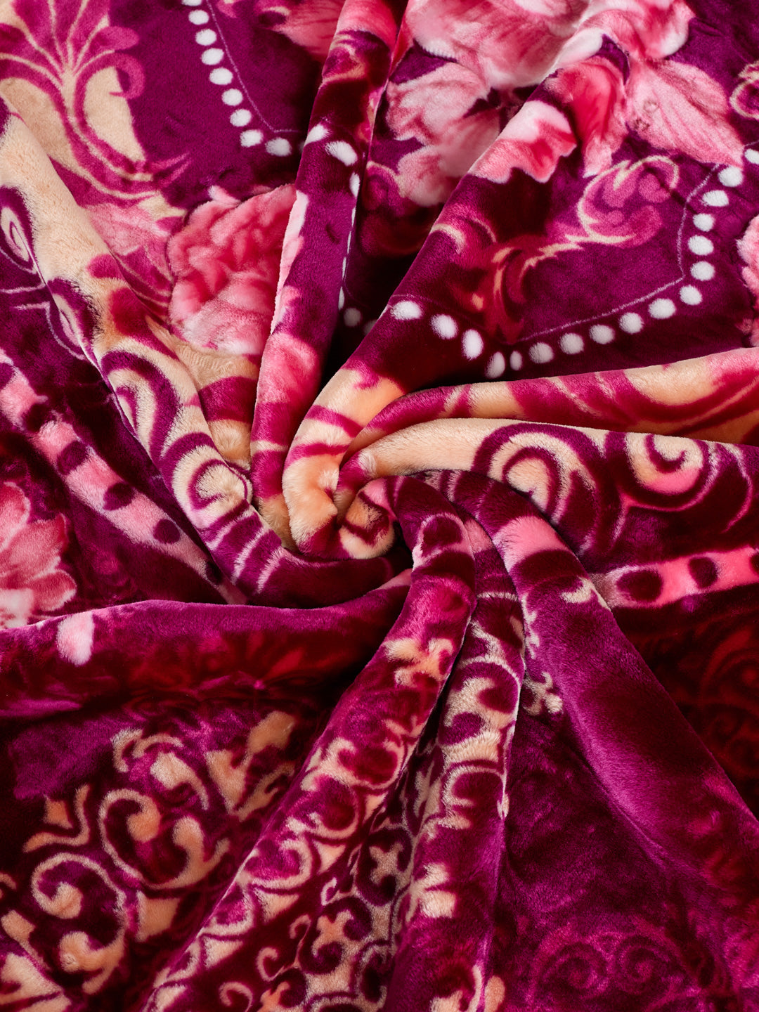 Floral Print Double Bed 2 Ply 850 GSM Blanket for Winter (Marshal), Weight 4.5 kg