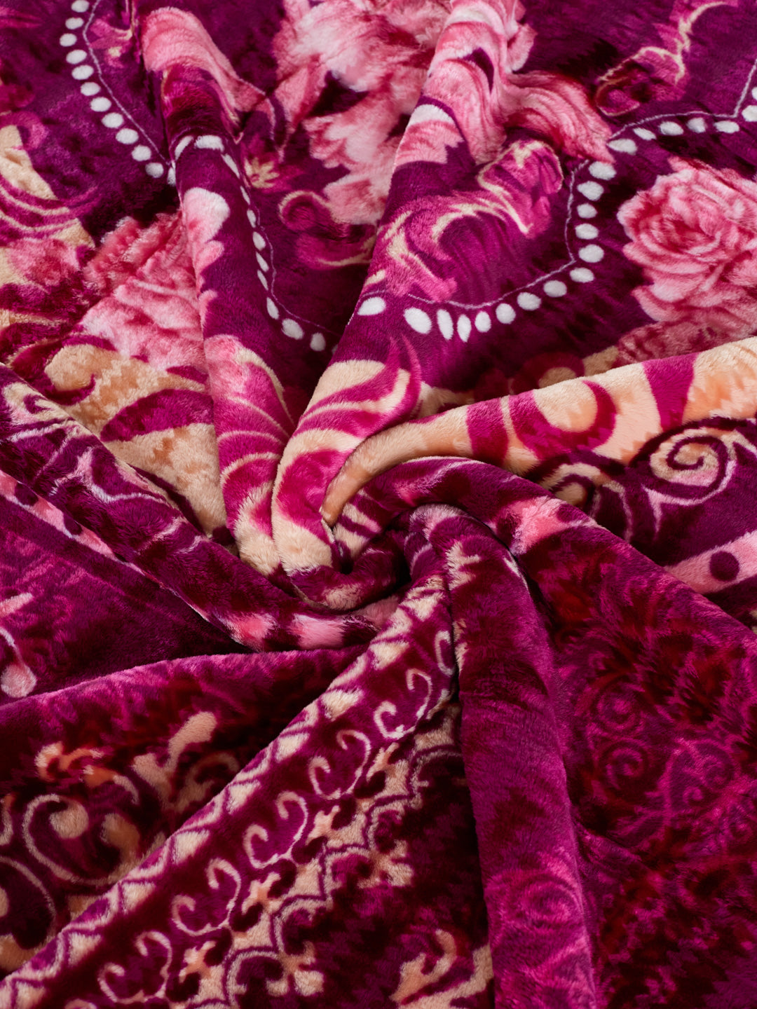 Floral Print Double Bed 2 Ply 850 GSM Blanket for Winter (Marshal), Weight 4.5 kg