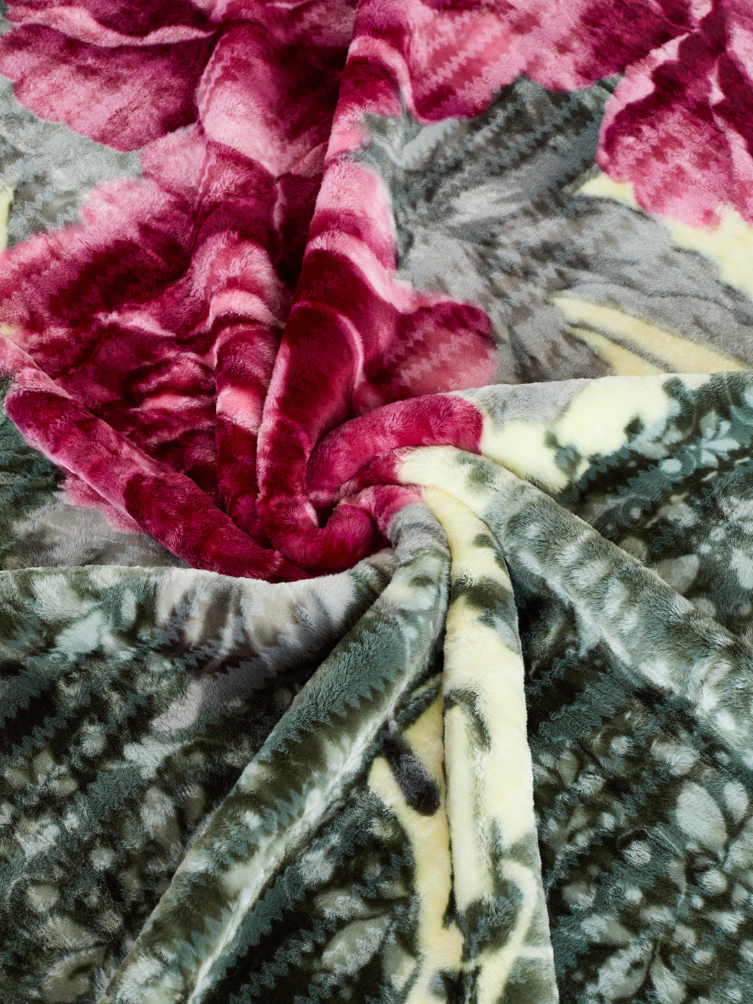 Floral Print Double Bed 2 Ply 850 GSM Blanket for Winter (Marshal), Weight 4.5 kg