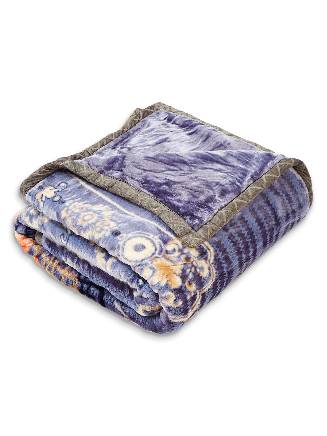 Floral Print Double Bed 2 Ply 850 GSM Blanket for Winter (Marshal), Weight 4.5 kg