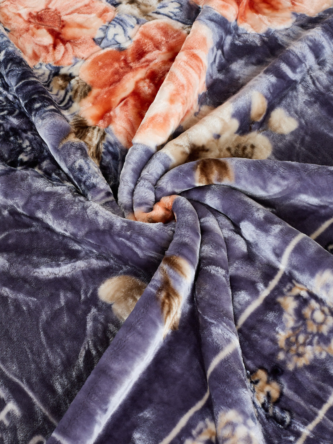 Floral Print Double Bed 2 Ply 850 GSM Blanket for Winter (Marshal), Weight 4.5 kg