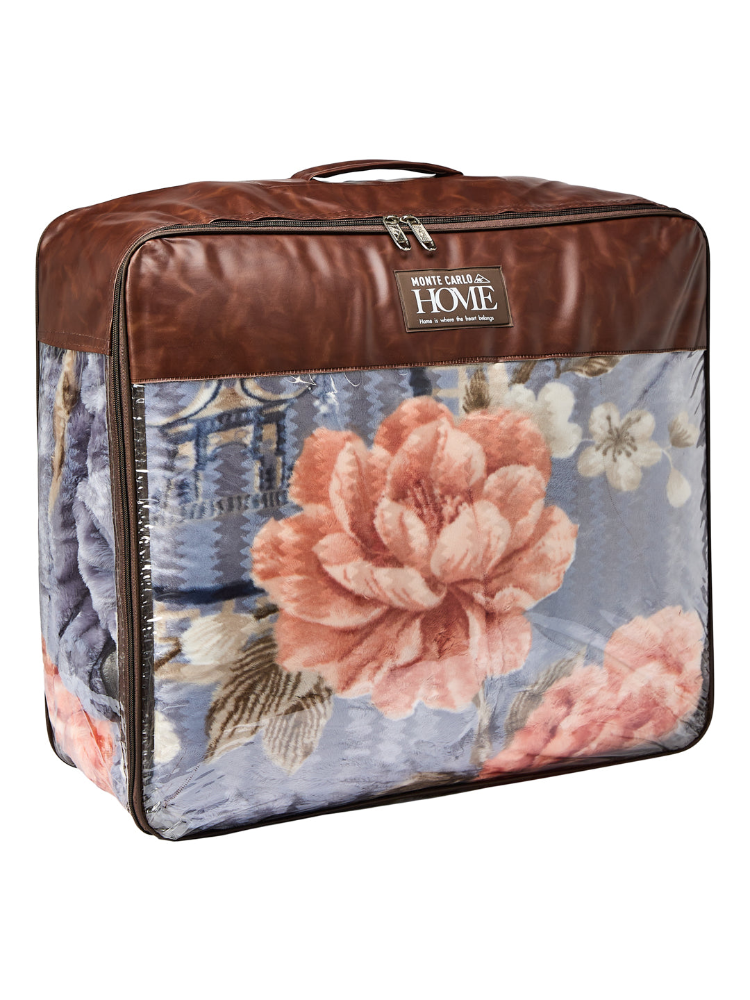 Floral Print Double Bed 2 Ply 850 GSM Blanket for Winter (Marshal), Weight 4.5 kg