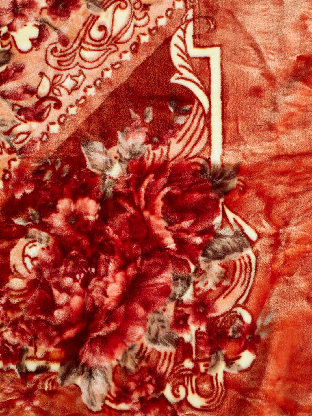 Floral Print Double Bed 2 Ply 850 GSM Blanket for Winter (Marshal), Weight 4.5 kg