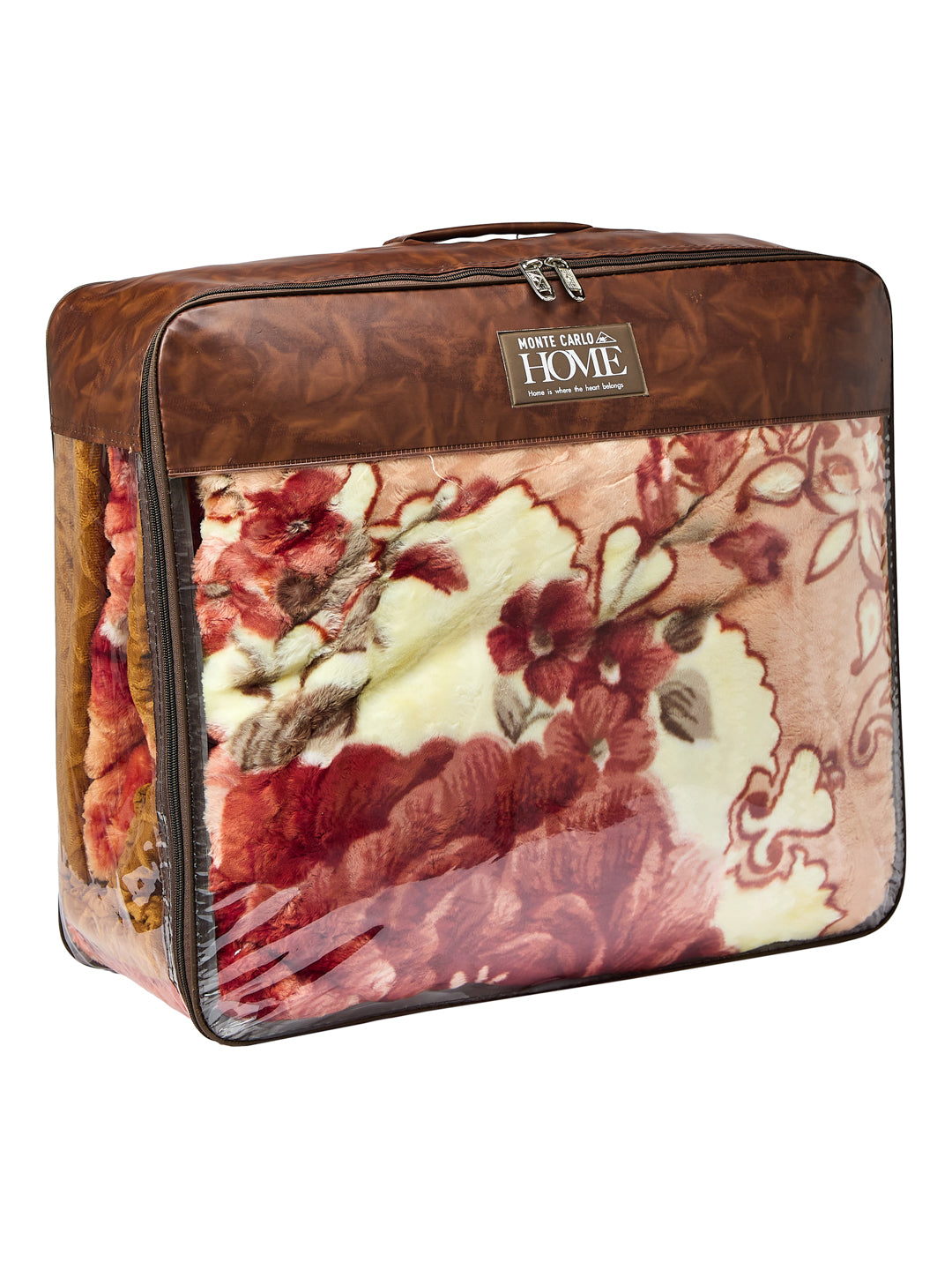 Floral Print Double Bed 2 Ply 850 GSM Blanket for Winter (Marshal), Weight 4.5 kg