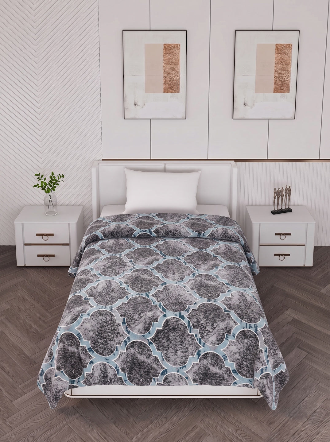 Printed Single Bed 150 GSM AC Blanket (Myra), Weight 800 gm