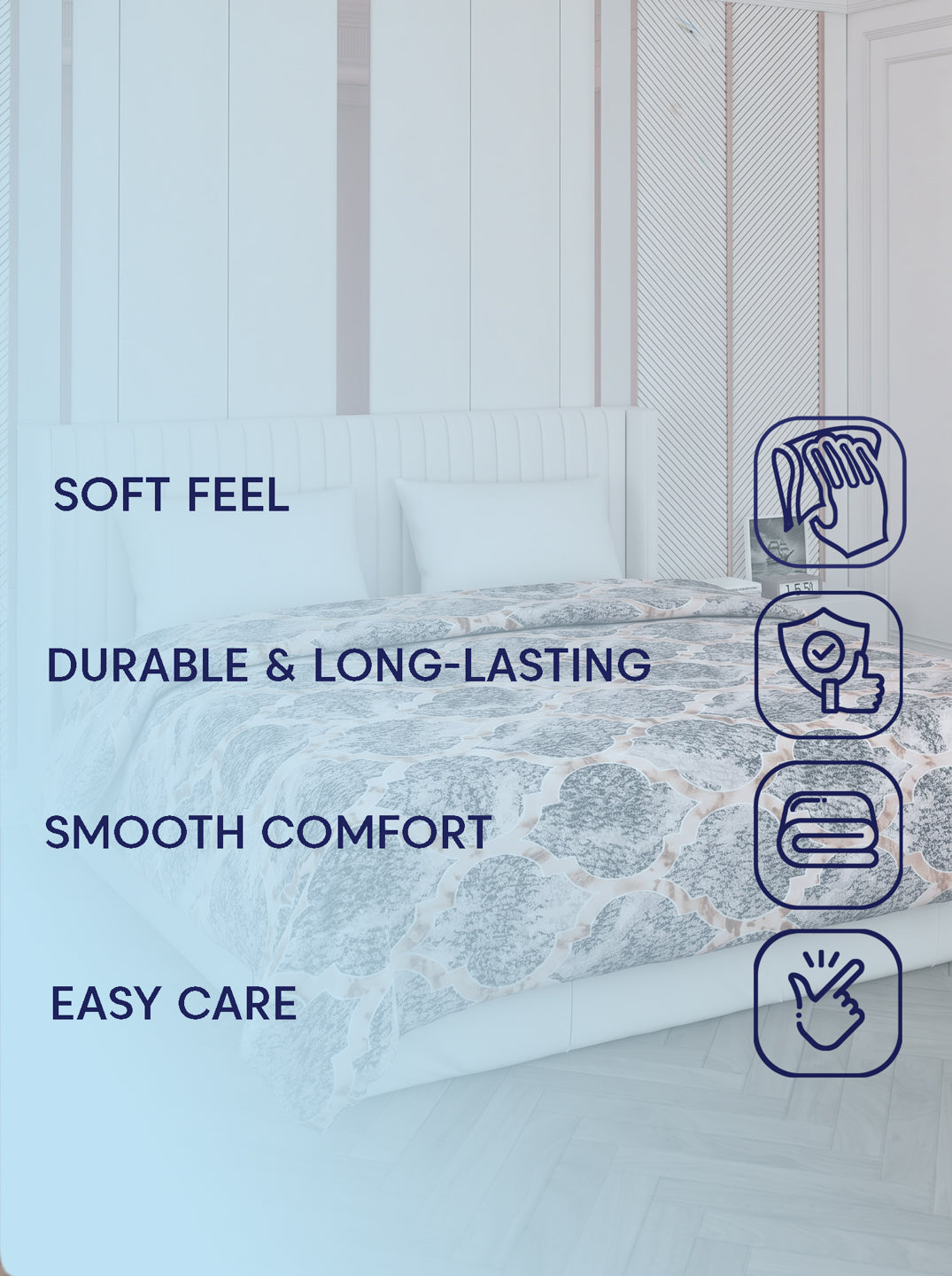Printed Double Bed 150 GSM AC Blanket (Myra), Weight 1.2 kg