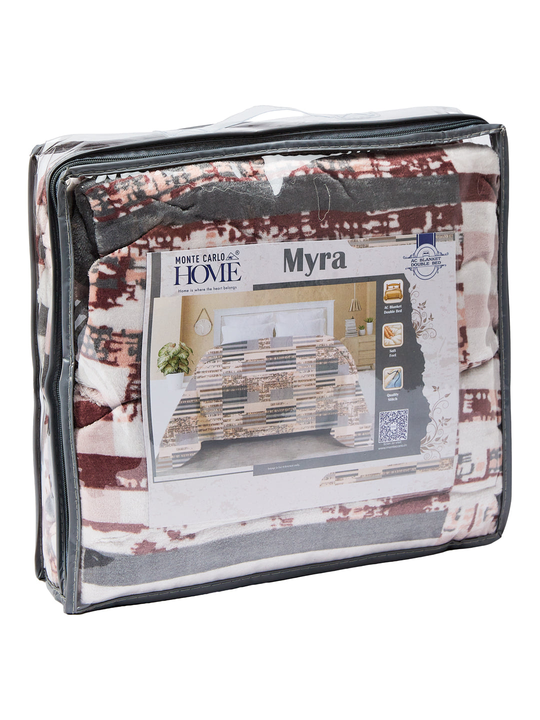 Printed Double Bed 150 GSM AC Blanket (Myra), Weight 1.2 kg