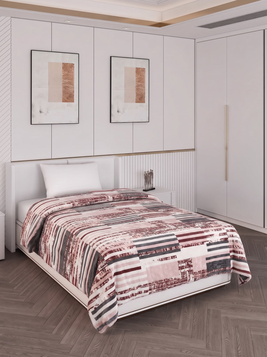 Printed Single Bed 150 GSM AC Blanket (Myra), Weight 800 gm