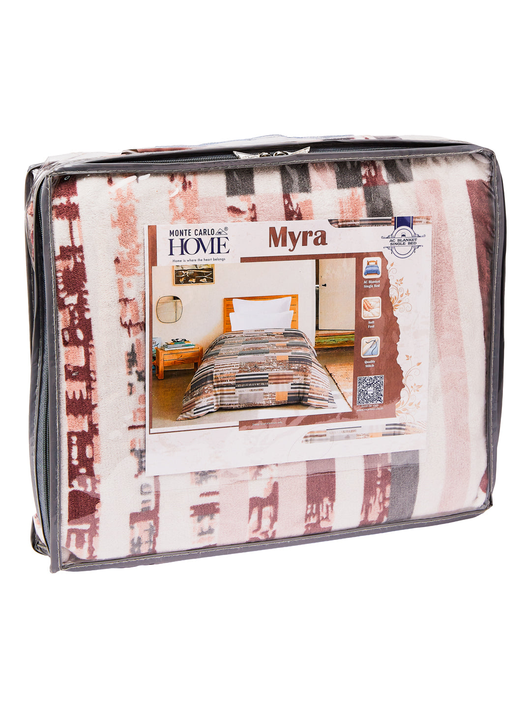 Printed Single Bed 150 GSM AC Blanket (Myra), Weight 800 gm