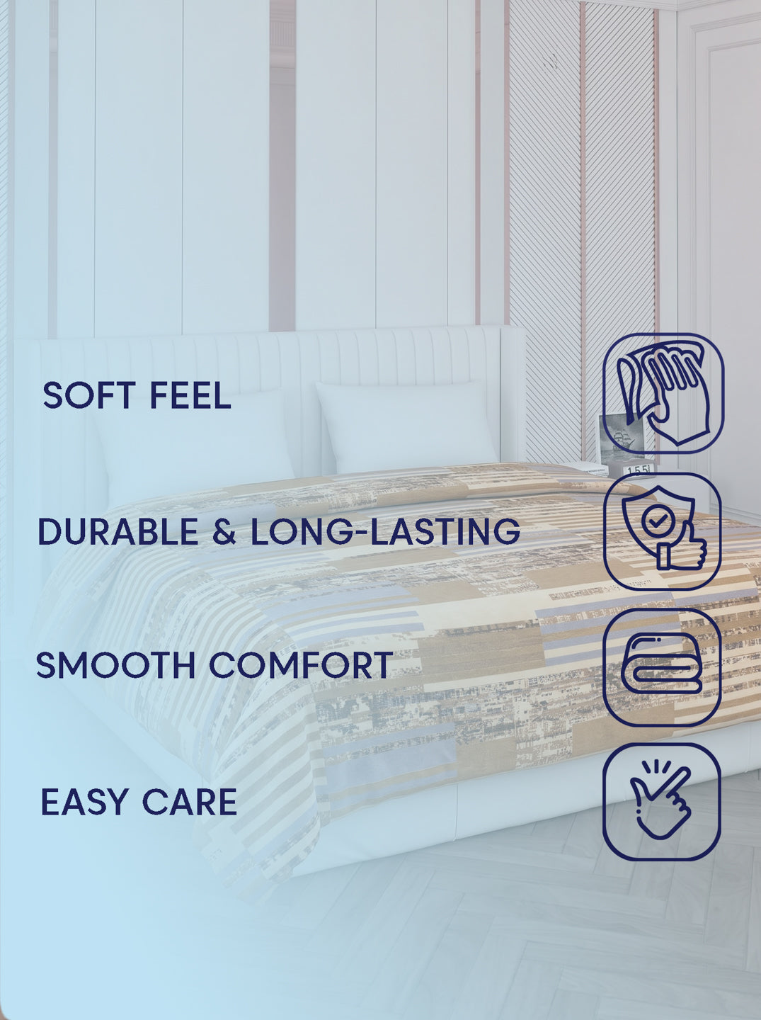 Printed Double Bed 150 GSM AC Blanket (Myra), Weight 1.2 kg